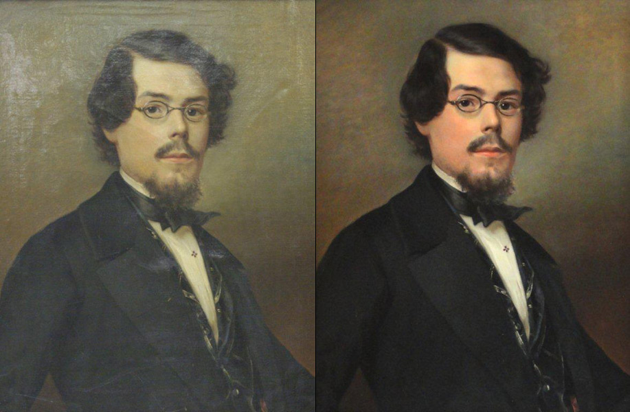 Cleaning An Old Oil Painting